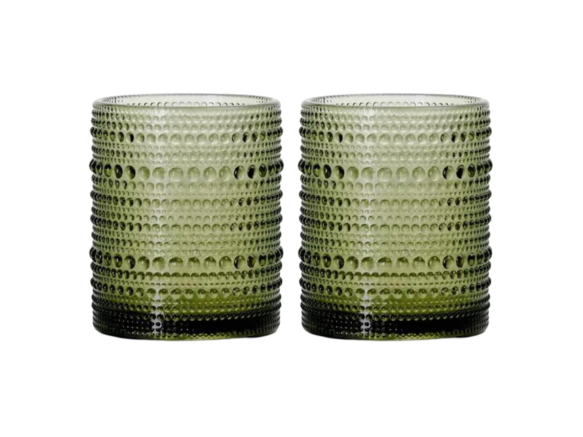 Juego de 2 vasos vintage de cristal de 355 ml, transparentes, para cerveza, cócteles y whisky.
