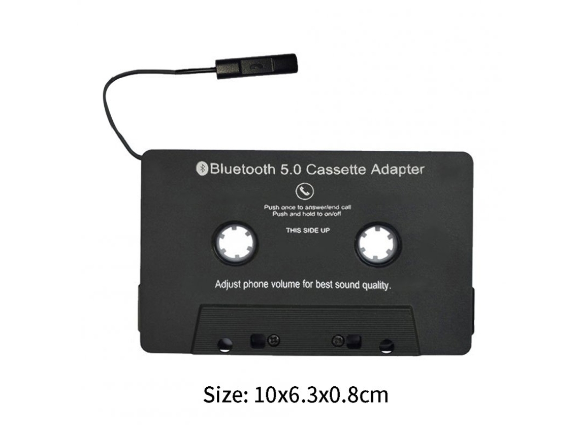 Adaptador Estéreo Negro Que Convierte Casetes A Bluetooth, Universal Para Casetes.