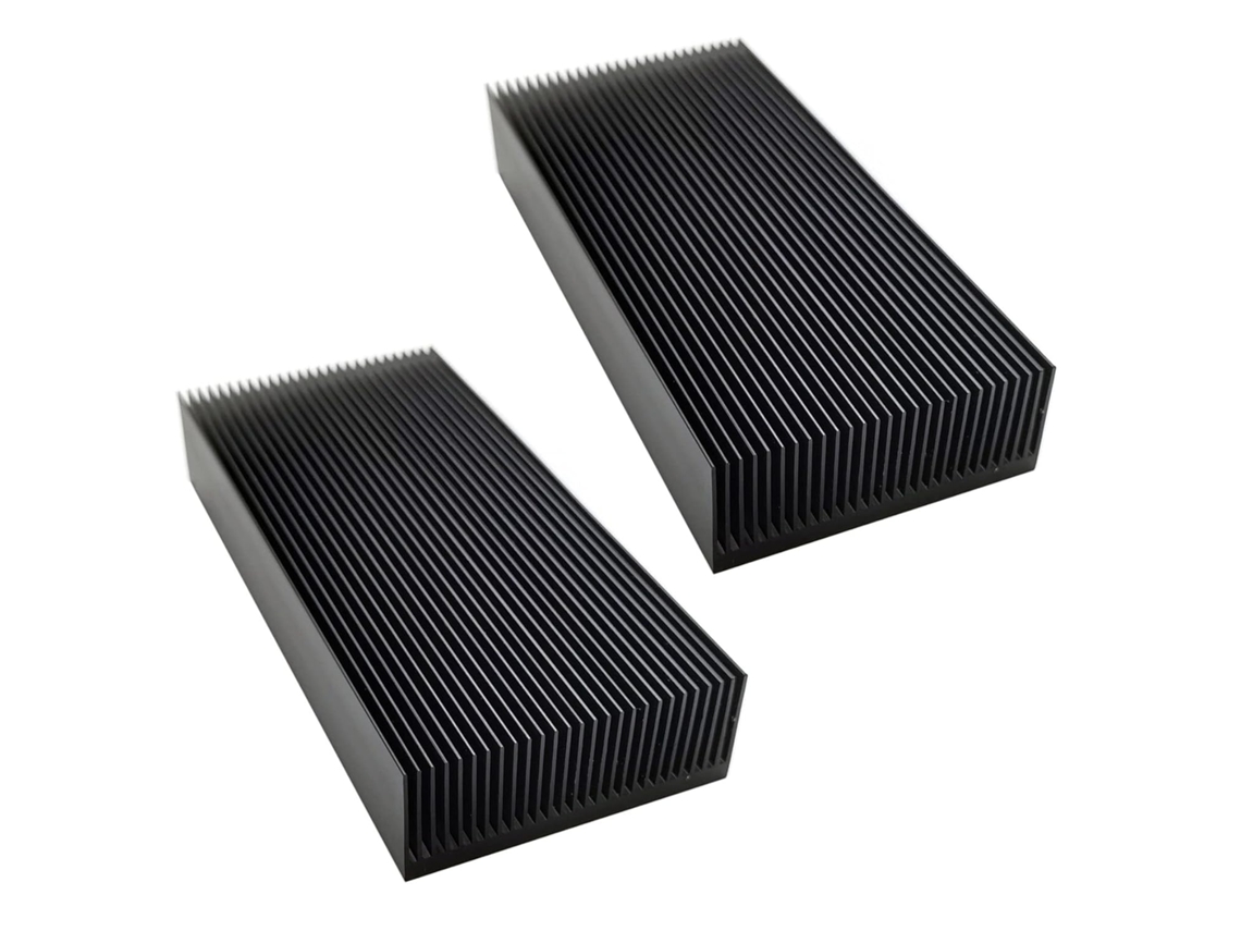 Lote de 2 cuerpos de refrigeración radiante de aluminio plateado, chip 80 x 27 x 150 mm SFUSHOS