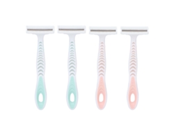 2026-4 Pack De Lâminas De Barbear Para Mulheres De 3 Camadas Leve E Portátil Com Grip Antiderrapante Para Depilação