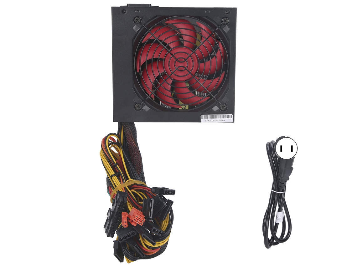 Fuente De Alimentación Para Pc De 600w Con Ventilador Rojo