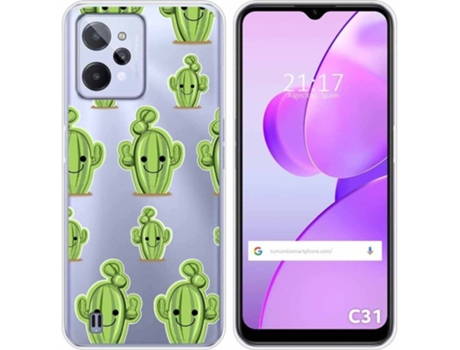 Carcasa para Realme C31 TUMUNDOSMARTPHONE Dibujos Transparente Cactus Multicolor