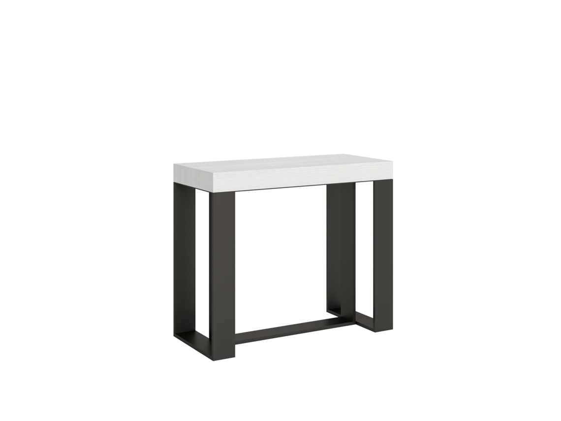 Consolas Futura Small Extensible hasta 196 cm ITAMOBY (90 x 40 x 77 cm - Paneles de Melamina - Fresno Blanco)