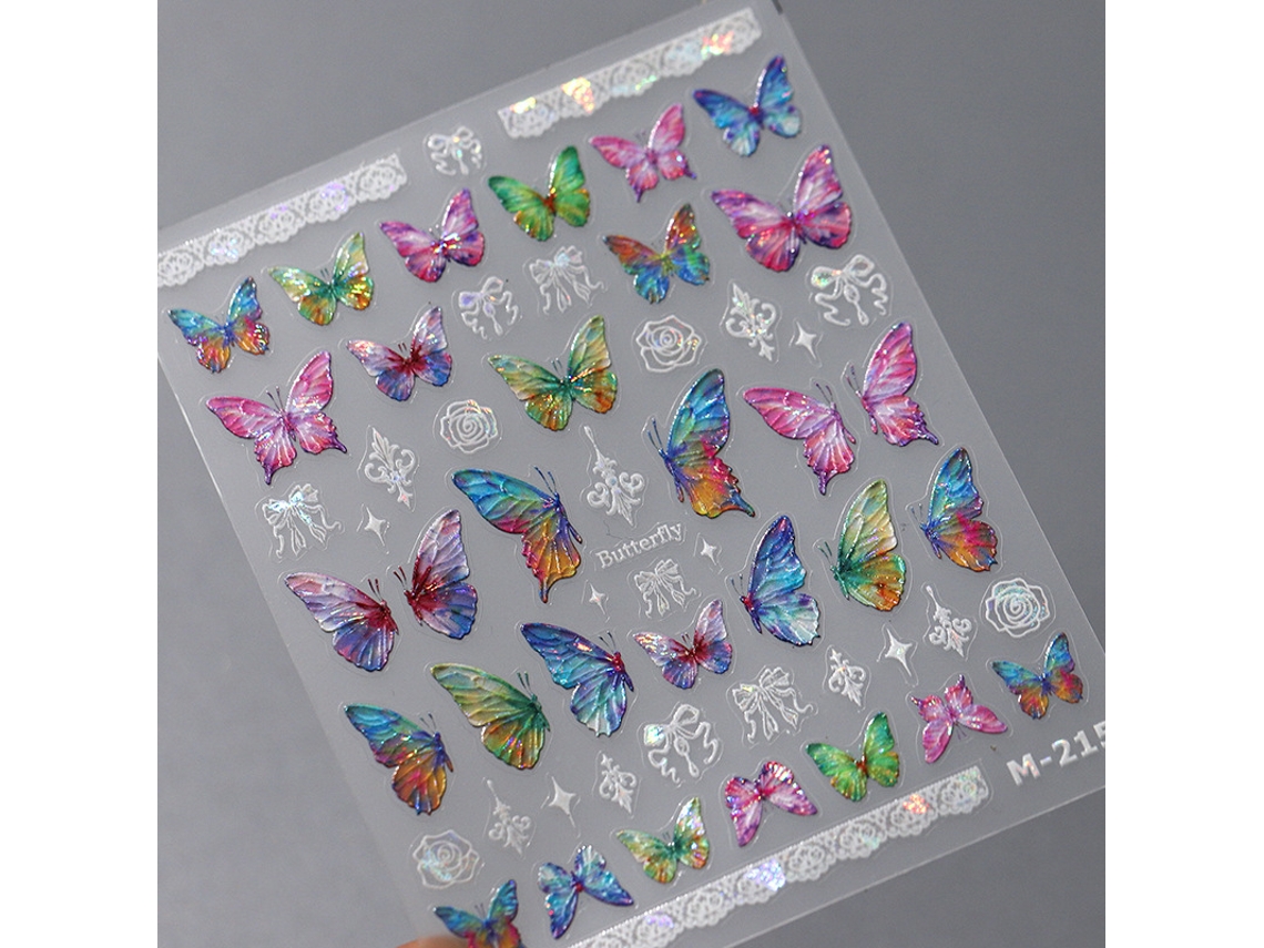 Pegatinas de uñas estilo japonés 5D, kit acrílico con película deslizante para decoración de uñas DIY
