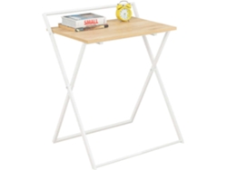 Escritorio SOBUY Plegable (Marrón, Blanco - MDF (E1), Metal - 45x63x77 cm)
