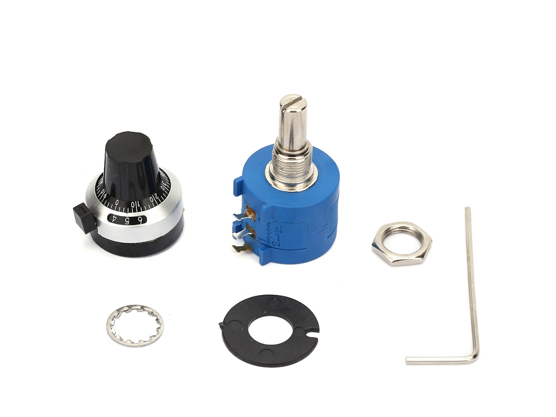 Potenciómetro Variable Ajustable De 500 Ohmios Y 2 W, Modelo 3590s-2-501l, Con Perilla Giratoria.