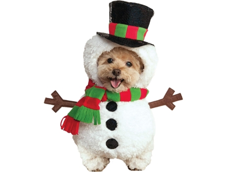 Traje de mascota de muñeco de nieve de Navidad para ropa de mascota de Cosplay de Navidad