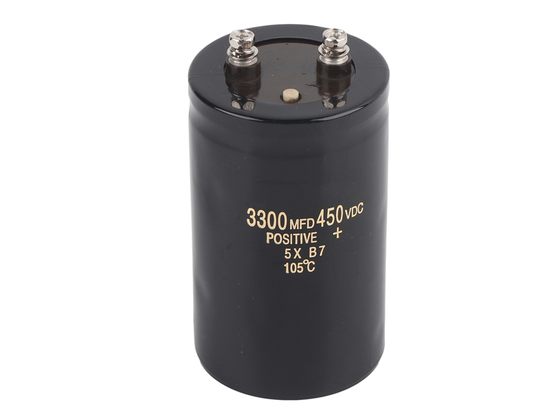 Condensador Electrolítico De Aluminio Con Pines Roscados De 450 V Y 3300 Μf Para Filtrado.
