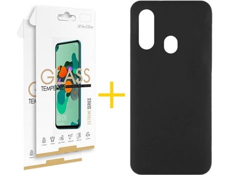 Carcasa + 2 Protectores de Pantalla Samsung A20e SKYHE Negro