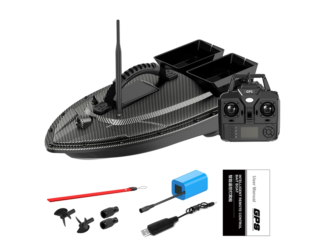 Barco de pesca RC con cebo (GPS de 500 metros, seguimiento de 40 puntos)