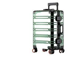 Maleta de viaje de gran capacidad con ruedas giratorias, color verde oscuro, 24 pulgadas