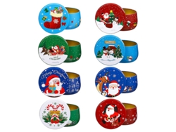 8 Tarros De Hojalata Navideños.