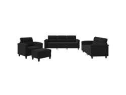 Maison Exclusive - Juego De Sofás Con Cojines 4 Piezas Tela Microfibra Negro