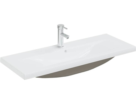 Lavabo VIDAxL Empotrado con Grifo Cerámica Blanco 101x39x18 cm