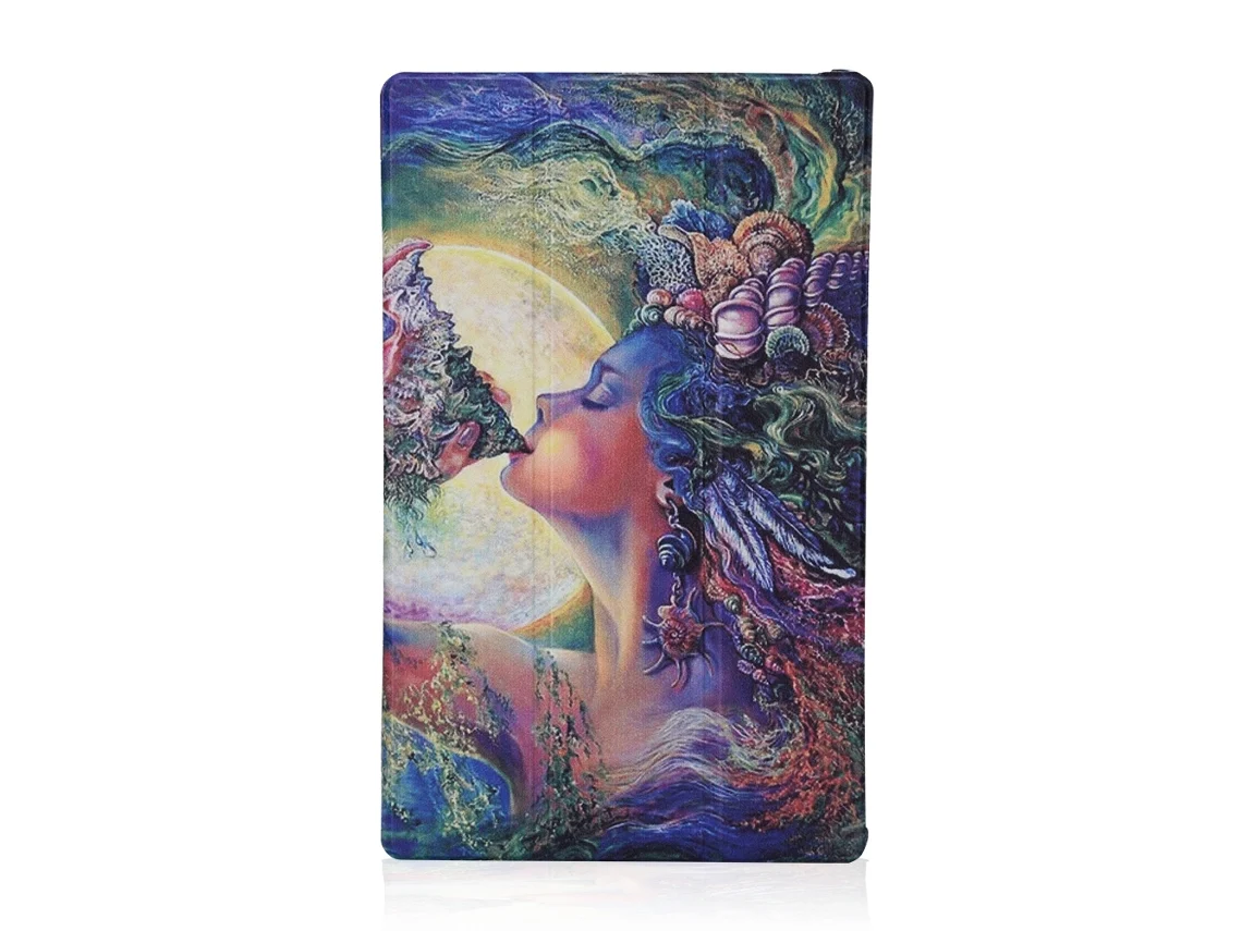 Funda protectora con tapa abatible y soporte para Amazon Fire HD 10 Daughter of Sea Golden Light