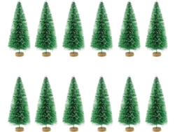 Sisal Navideño, Sisal Navideño, set de 12 diorama Mini Trees, verde, 8,5 cm
