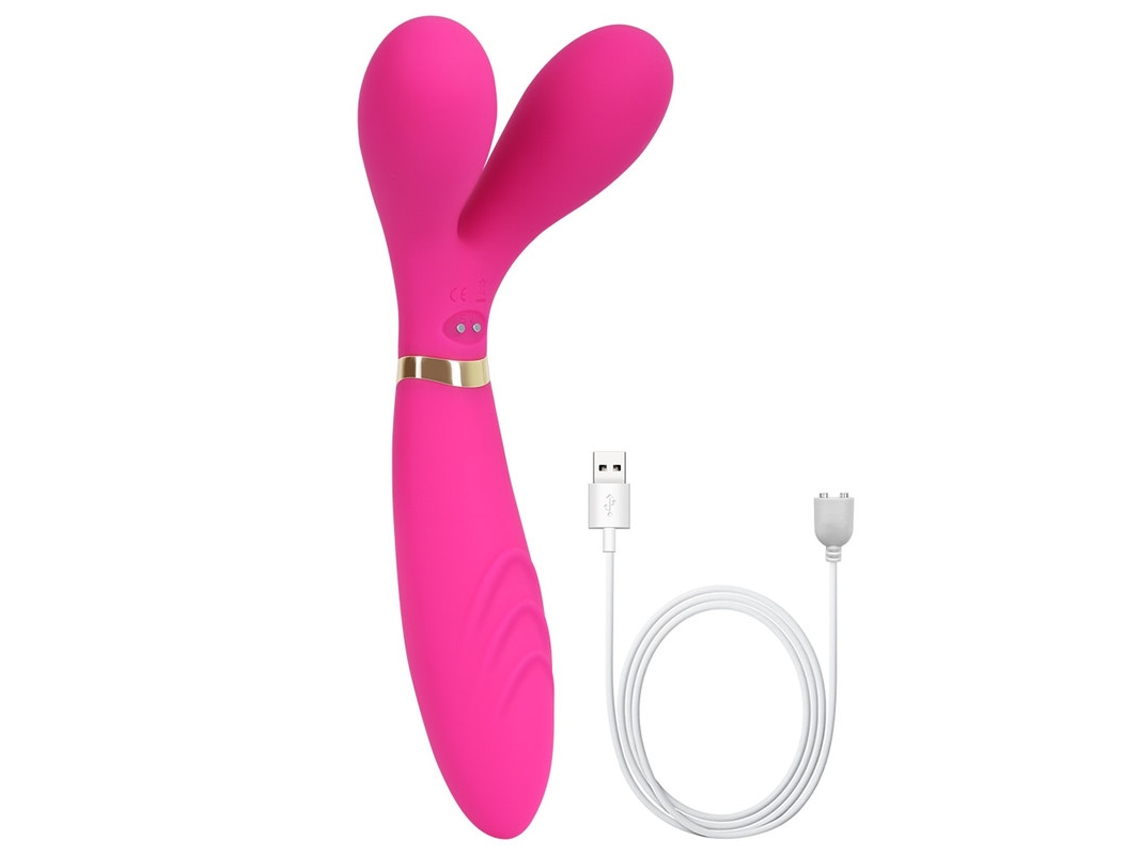 Vibrador De Masaje De Tres Cabezales Con 9 Modos De Vibracin Para Adultos (rojo Rosa)
