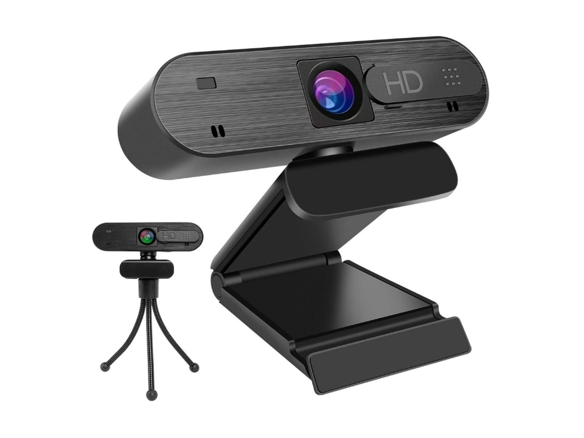 Cámara web con micrófono para PC, cámara web 1080P FHD con cubierta de privacidad, cámaras web Plug and Play para clase en línea de computadora CHRONUS