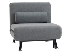 Sillón Cama Plegable Con Respaldo Ajustable, Gris Oscuro