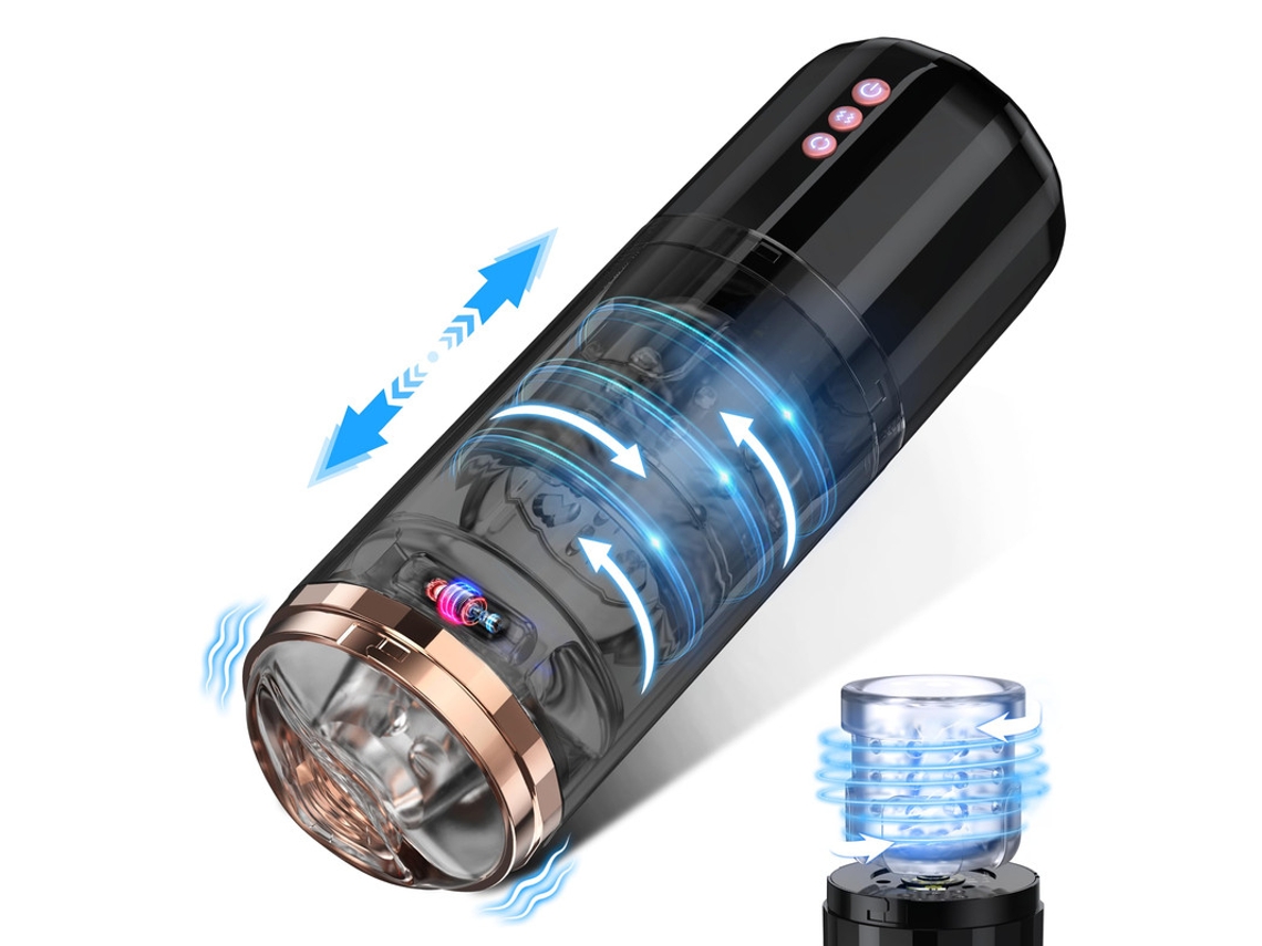 Masturbador Masculino Automtico Con 10 Vibraciones Y 5 Modos Giratorios De Empuje (negro)