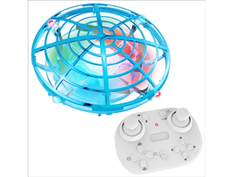 Mini dron de control remoto UFO con detección de gestos de luz LED (Duración de la batería: 5 min - Azul) YIZHOOD