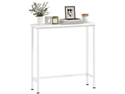 Consola para recibidor con cojines ajustables, sistema antivuelco, 75 x 24 x 76 cm, ideal para espacios pequeños, color blanco.