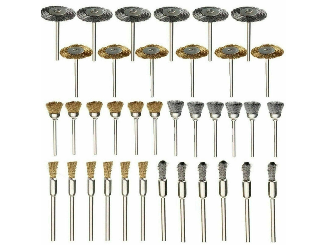 Kit De 36 Cepillos De Alambre De Acero Inoxidable Para Taladro Y Herramientas Rotativas Accesorios