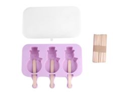Molde de silicona para helado (3 cavidades), color morado