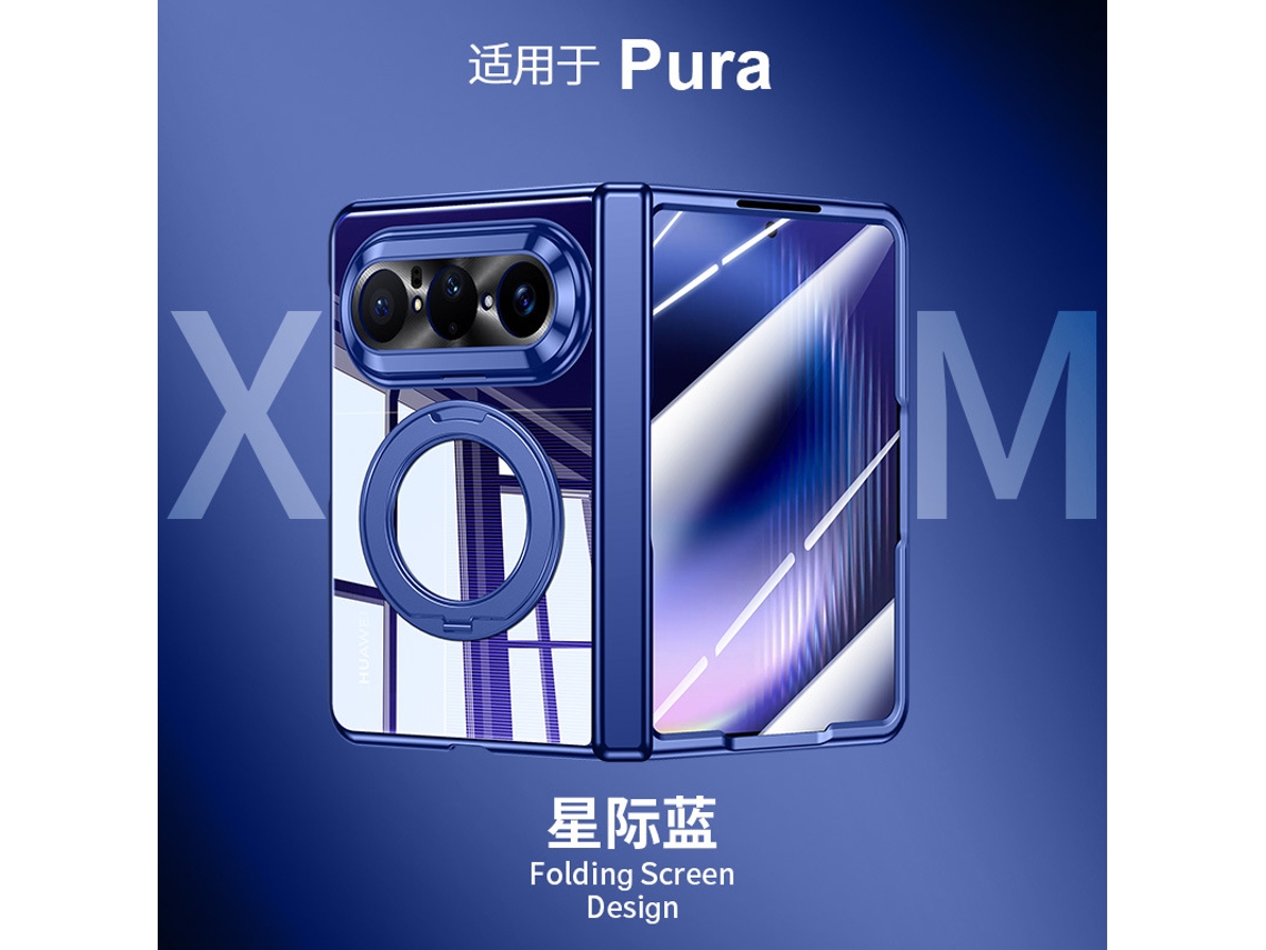 (blue Hd Huawei Puraxmax Classic Edition) Funda De Teléfono Soporte Giratorio Funda Electrochapada Membrana Integrada