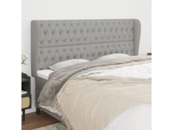 Cabecero Con Orejas De Tela Gris Claro 183x23x118/128 Cm