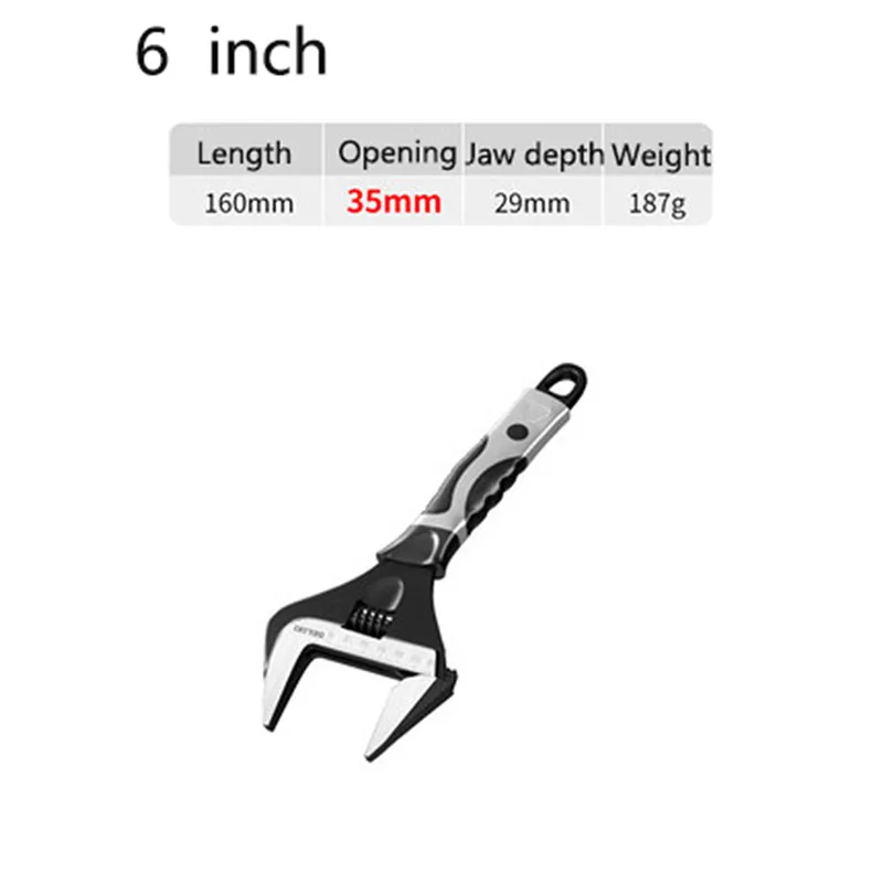 Llave Ajustable De 6 Pulgadas, Llave Universal Para Tuercas, Herramienta De Llave De Boca