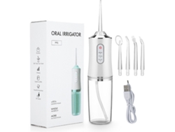 Irrigador Bucal Raspador Dental Eléctrico Portátil De-sarro para Limpieza Bucal-Blanco 4 Boquillas DIGITALLAB