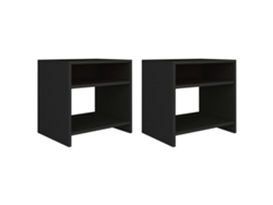 Mesas-De-Cabeceira LOVELY HOME Mesinha 2 Pcs 40X30X40 Cm Aglomerado Preto