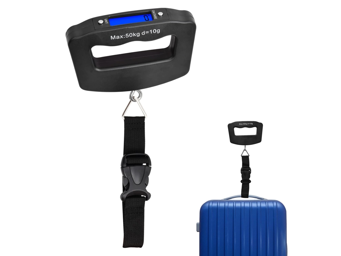 Báscula Equipaje Digital 50kg Portátil Con Gancho, Lcd, Función Tara, Para Viaje
