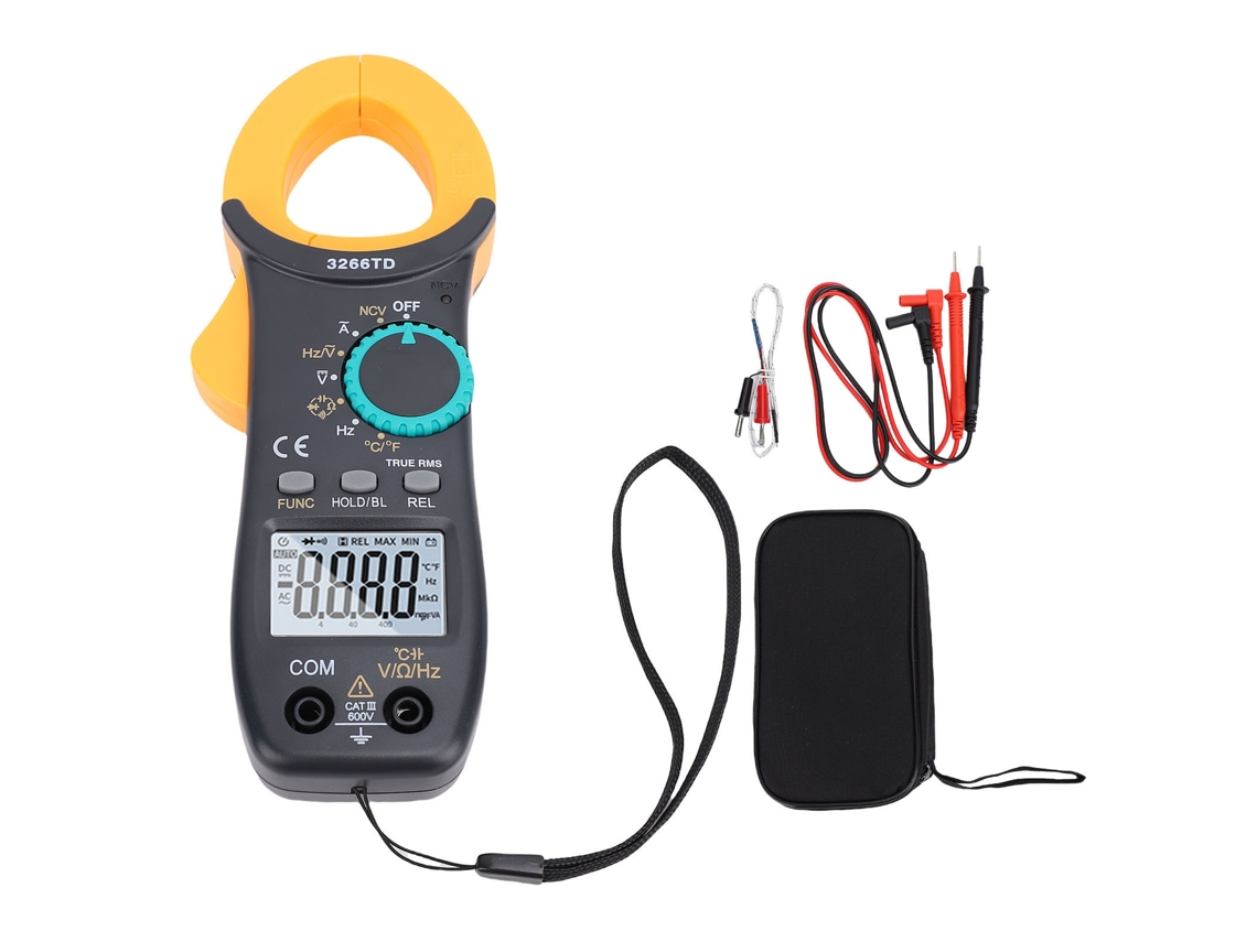 Pinza Amperimétrica Digital Trms 3999, Multímetro, Contador, Ncv, Voltaje, Corriente, Ca, Cc, Condensador, Resistencia, Diodo.