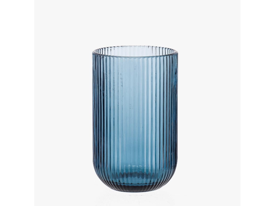 Juego De 6 Vasos Ribbed Azul 30cl