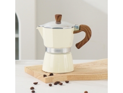 Cafetera italiana de aluminio con válvula simple de 300 ml, color blanco Eifson