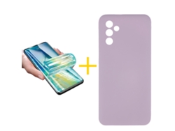 Pack 1 X Película de Vidrio Templado Hidrogel + Funda SKYHE para Samsung Galaxy A36 5G Silicona Líquida Roxo