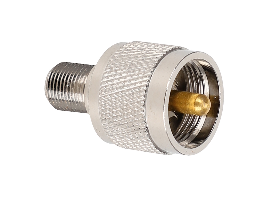 Adaptador recto hembra F a macho UHF Pl 259 (2 unidades, conexión)