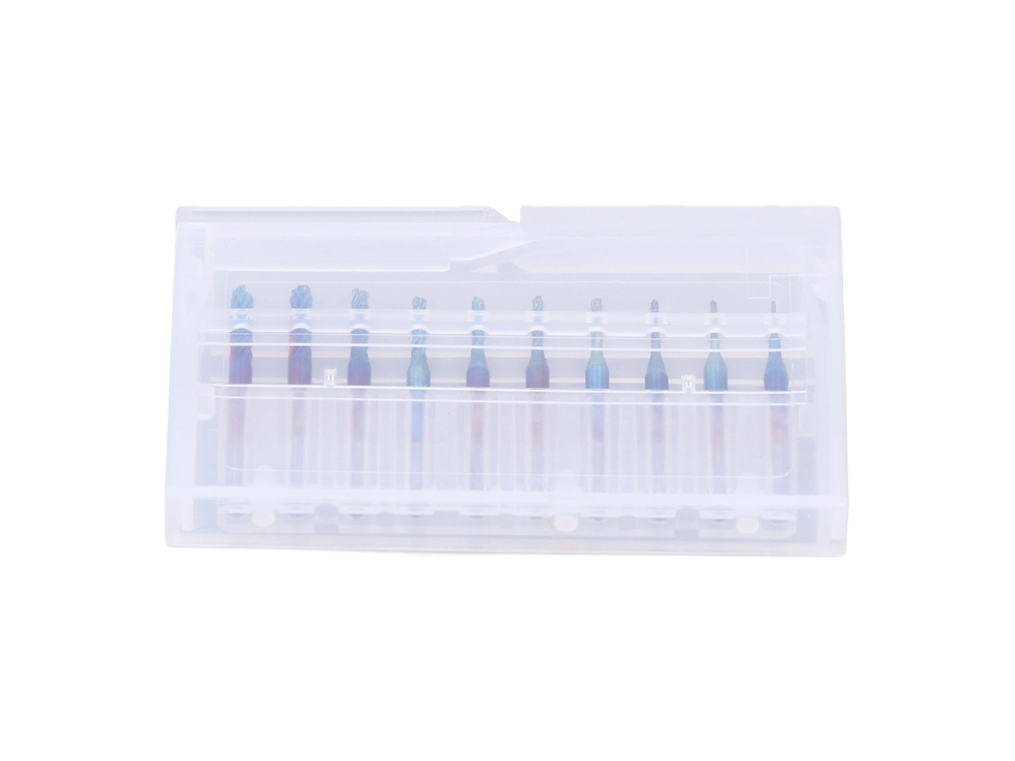 10 Fresas Cnc Para Pcb De 1/8 De Pulgada Con Revestimiento De Manganeso Azul, Fresado De 0,8 A 3,175 Mm
