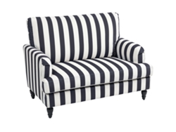 Sillón De Terciopelo A Rayas Con Asiento Ancho Y Muelles En Forma De S, 115x82x82 Cm, Blanco Y Negro.
