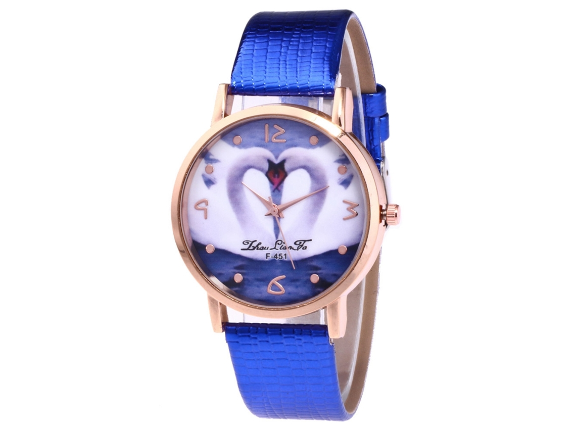 Reloj De Pulsera Casual De Cuarzo Para Mujer Zhoulianfa Con Diseño De Corazón Azul.