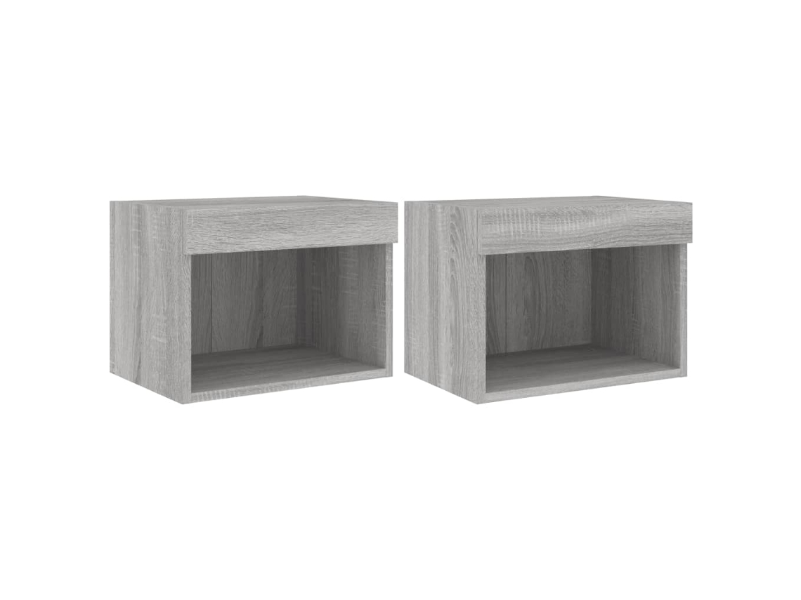 Juego de mesitas de noche de pared con luces LED grises Sonoma MAISON EXCLUSIVE