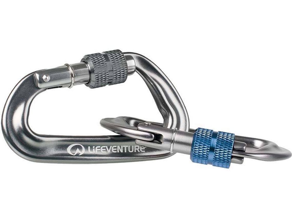 Mosquetón De Escalada LIFEVENTURE Screwgate Karabiners 2 Pcs (Plateado - 80 x 45 x 15 cm)