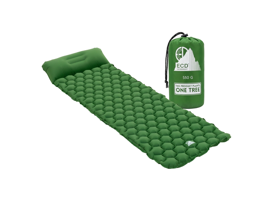 Esterilla De Camping Inflable Ecd Germany Ultraligera, Colchoneta De Aire Portátil Verde