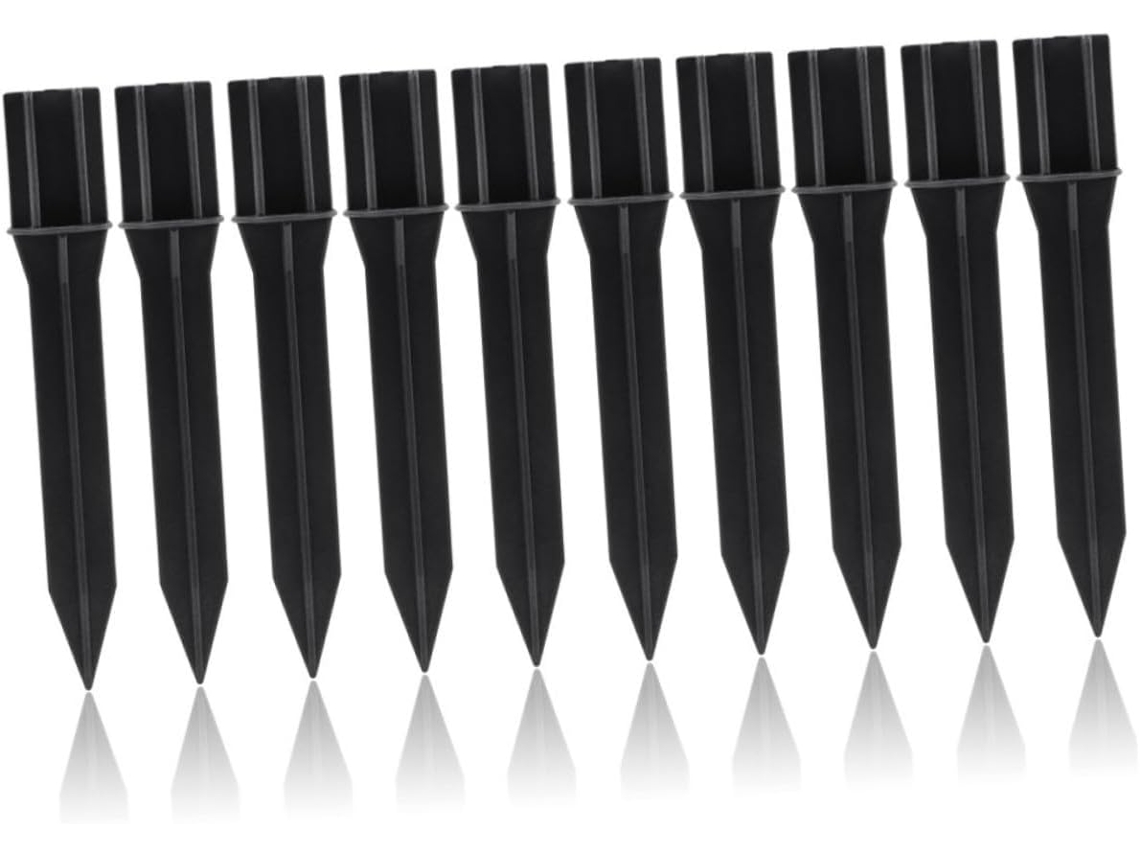 Juego de 10 estacas de ABS reforzado para luces solares de exterior, soportes duraderos para