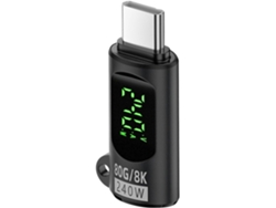 Adaptador USB CP/USB C de 240 W, pantalla digital, rápido, transferencia de datos