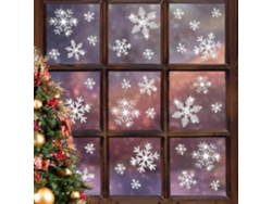 135 pegatinas navideñas para ventanas con copos de nieve, calcomanías estáticas para decoración de ventanas, adornos navideños y de Acción de Gracias Viewleaf