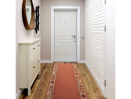 Alfombra de pasillo con refuerzo de goma JENA color cobre 80cm