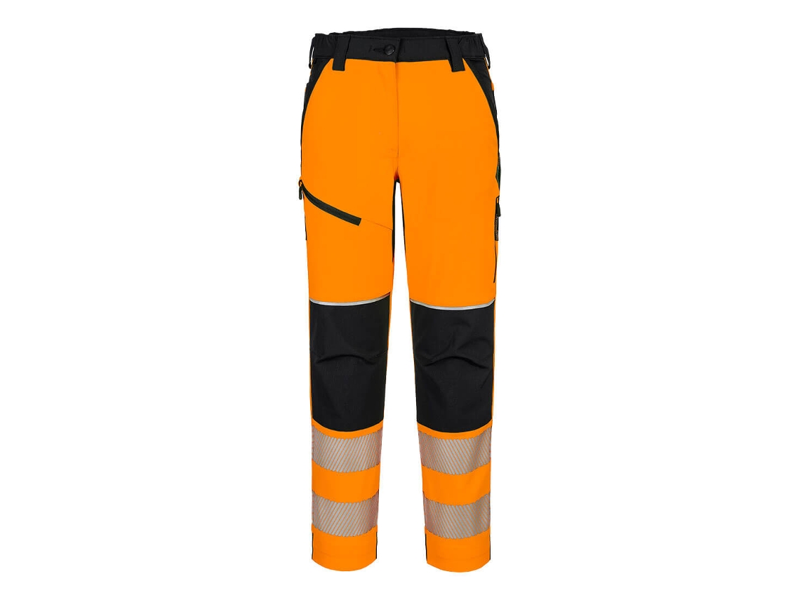 Pantalones Elásticos Pw3 De Alta Visibilidad Para Mujer Naranja Negro / Xs